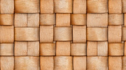 Fototapeta premium Intricate Woven Pattern of Handcrafted Wooden Basket Texture as Natural Abstract Background