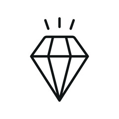 Jewelry diamond icon, a meticulously crafted vector illustration featuring sharp geometric facets, clean lines, and a sparkling design
