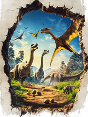 dinosaurs in the forest