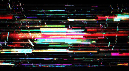 Obraz premium Abstract technology tech geometric motion multicolored on black background