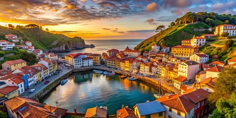 Stunning Cudillero Coastal View: Lighthouse, Harbor, and Picturesque Fishing Village