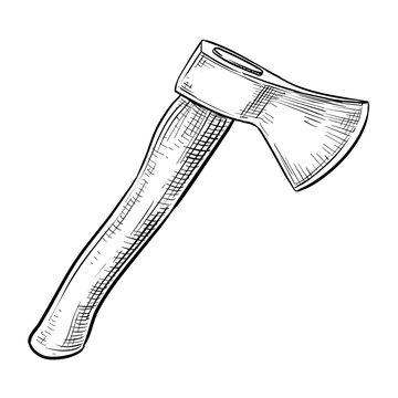 recommend clip art: axe vector hand drawn line art illustration