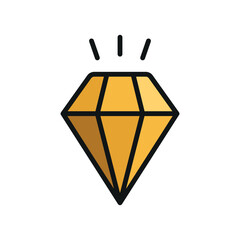 Jewelry diamond icon, a meticulously crafted vector illustration featuring sharp geometric facets, clean lines, and a sparkling design