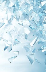 Abstract Crystal Shards Ice Glass Transparency Light Blue Background