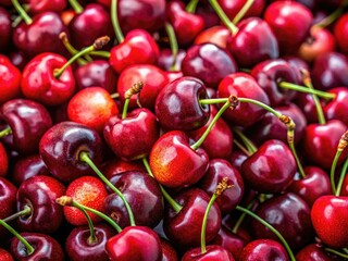 Juicy cherries: a summer feast for the eyes.  Red and black varieties beautifully photographed.