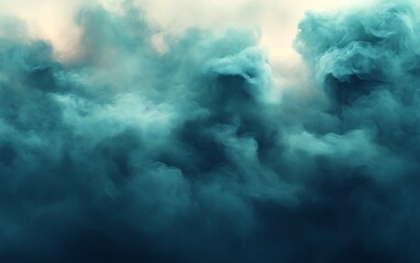 Obraz premium Teal and grey ominous storm clouds.