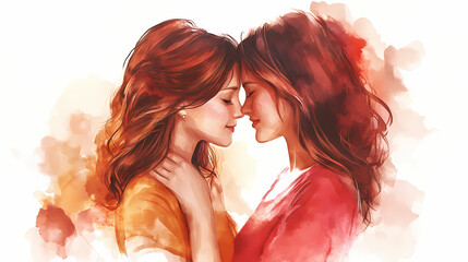 stunning watercolor mother daughter