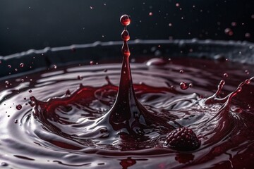 Surreal Black Liquid Splash: Abstract Art Photography