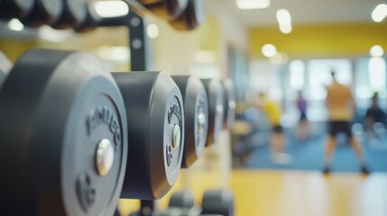 Fototapeta premium people doing weight training in gym.