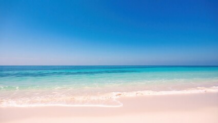 Tranquil Ocean Waves Lap Gentle Pink Sandy Beach