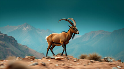 Obraz premium goats in the mountains