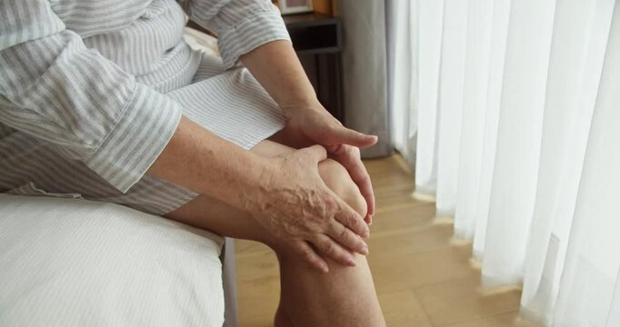 A pensioner with a popliteal or synovial cyst, a fluid-filled swelling that forms on the back of the knee. Popliteal cyst, fluid from a damaged knee joint.