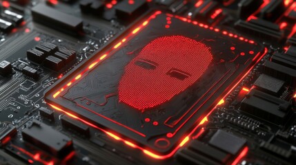 Fototapeta premium Futuristic Tech Security Concept with High Contrast