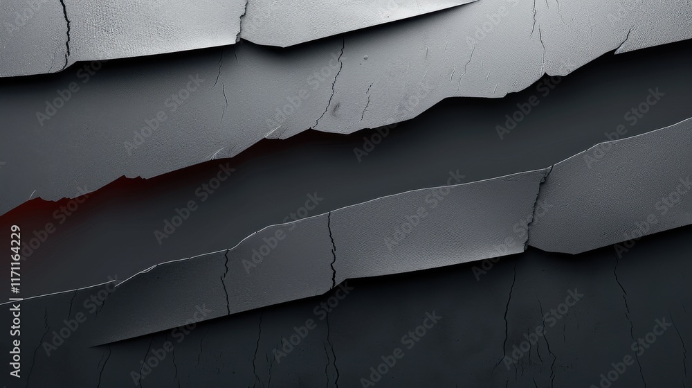 Aufkleber dark textured layers of cracked surfaces with subtle red highlights reveal an abstract design that c