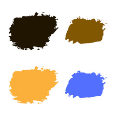 Grunge Circle with Hand Painted Brush Strokes