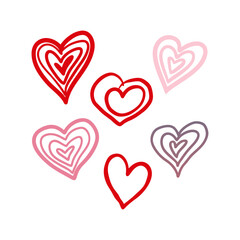 Decorative Hand Drawn Heart Vectors