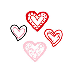 Cute Hand Drawn Hearts for Valentine’s Day