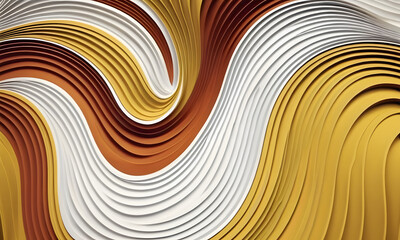 Abstract Gold Wave Pattern with Curves and Swirls, High Quality Wallpaper Design, Generative Ai