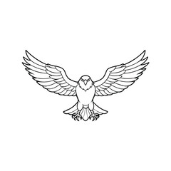 Obraz premium High-Quality Eagle Line Art Illustration with Powerful Expression