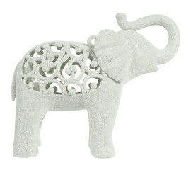 Beautiful elephant decoration ornament isolated on white background. Lovely items decor concept