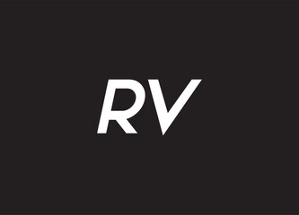 RV letter logo and initial logo design