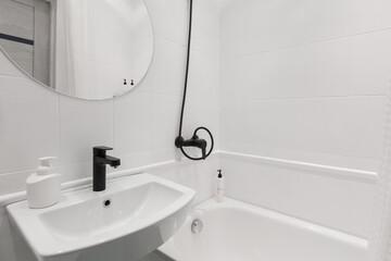 modern bathroom room with toilet and washing machine