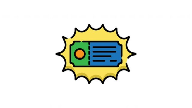 animation ticket 2d minimalist illustration motion graphic