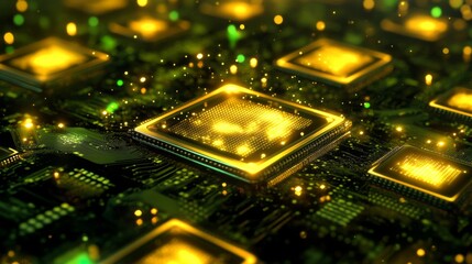 Abstract Quantum Computing Chip Illustration