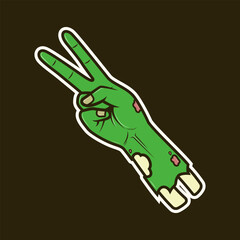 WebIllustration of a zombie's hand: vector illustration, cartoon, template.