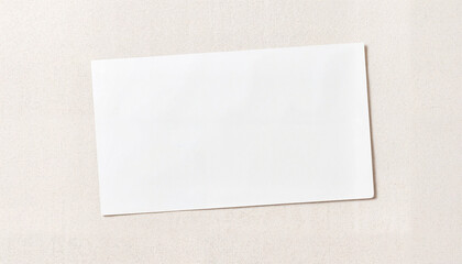 Minimalist card mockup on textured fabric background, professional presentation