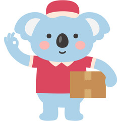 Fototapeta premium Delivery Koala Character.