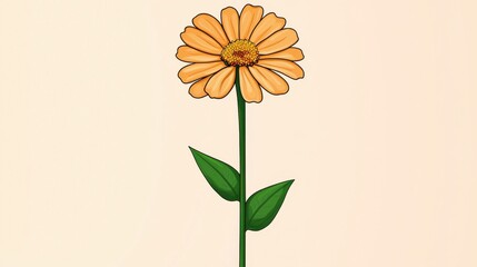 Vibrant Yellow Daisy Flower with Green Leaves Blooming in Natural Garden Setting