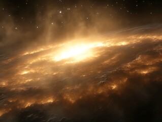 Obraz premium Bright, swirling galaxy core.