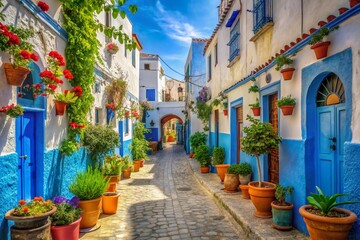Fototapeta premium Tetouan, Morocco: Stunning White City Architecture with High Depth of Field