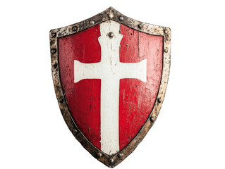 Symbolic medieval shield with red background