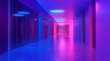 Futuristic Cooling Room with Vibrant Lighting Effects