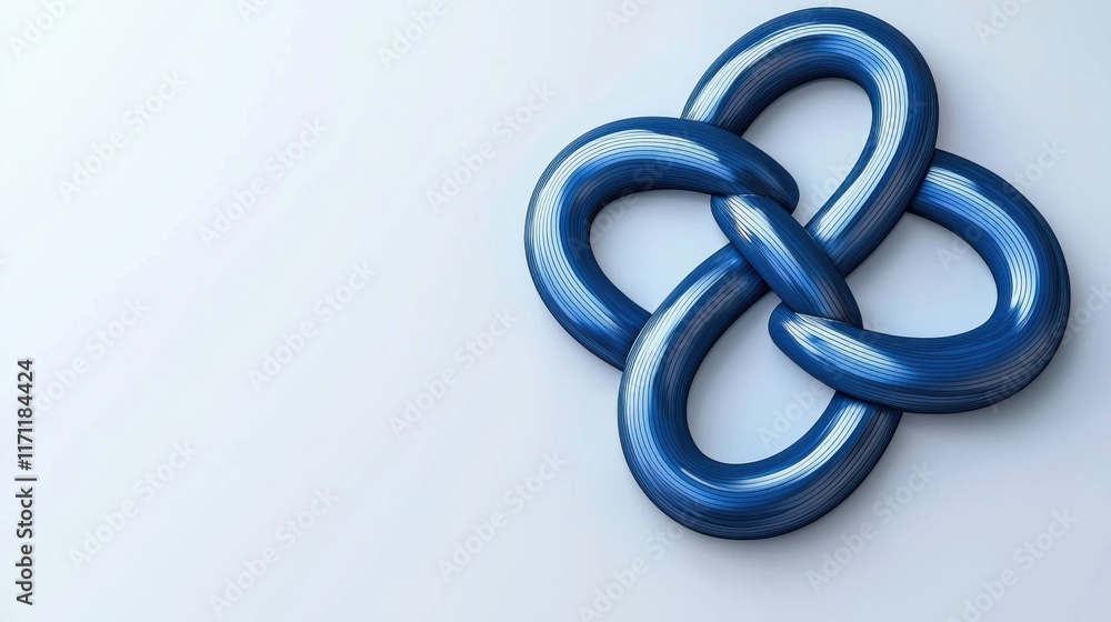 Poster captivating 3d abstract blue curved loops and shapes in modern minimalist design