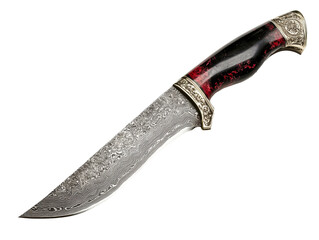 Detailed craftsmanship of a damascus steel knife © Maestro