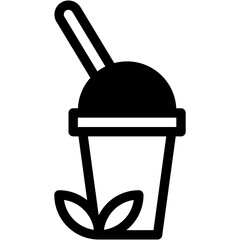 Vector Icon Smoothie, soft drink, soda, straw, take away