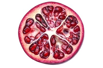 Juicy Pomegranate: Sliced Fruit, Red Seeds