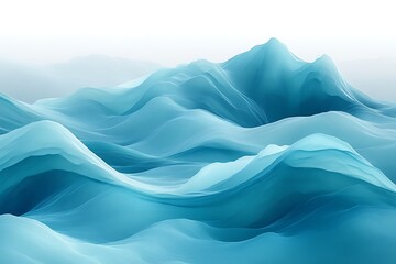 Fototapeta premium Abstract blue wave landscape. (1)