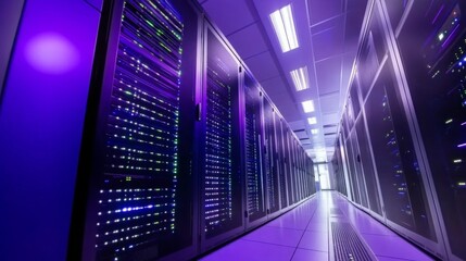 High Contrast Server Room with Dynamic Lighting