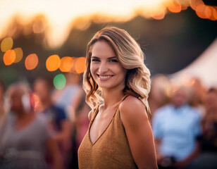 Kobieta na letniej imprezie plenerowej festiwalu