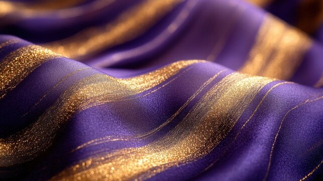 Luxurious purple fabric with gold