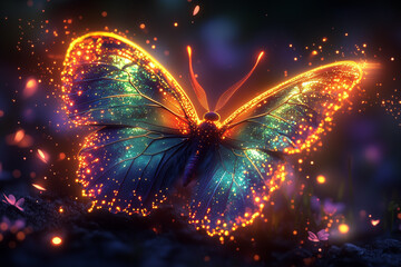 butterfly on black background