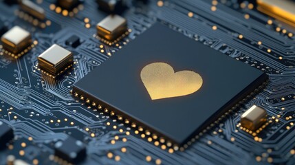 A hyper-realistic digital brain illuminated by glowing lights on a circuit board, representing advanced AI technology and data flow