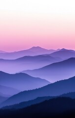 Obraz premium Serene Purple Mountain Range Sunset Landscape Photography Nature Wallpaper