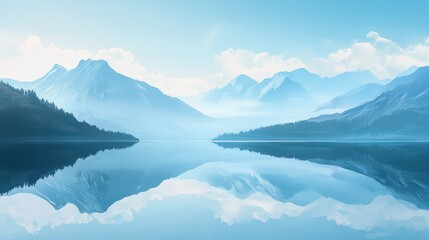 Serene Mountain Lake Reflection Peaceful Landscape