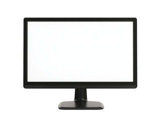 Empty computer screen in a minimal workspace setup