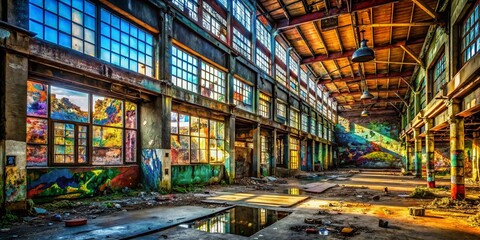 Urban Exploration Photography: Abandoned Building Interior, Art Sept 2-126, Decaying Beauty, Industrial Ruins, Grunge Texture